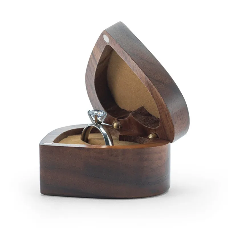 Красивые мини сердце дерева деревянная упаковка чехол портативный органайзер