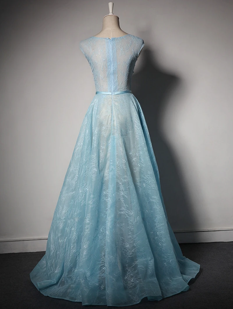 Сексуальное длинное кружевное платье для выпускного вечера 2017 Тюлевое вечернее