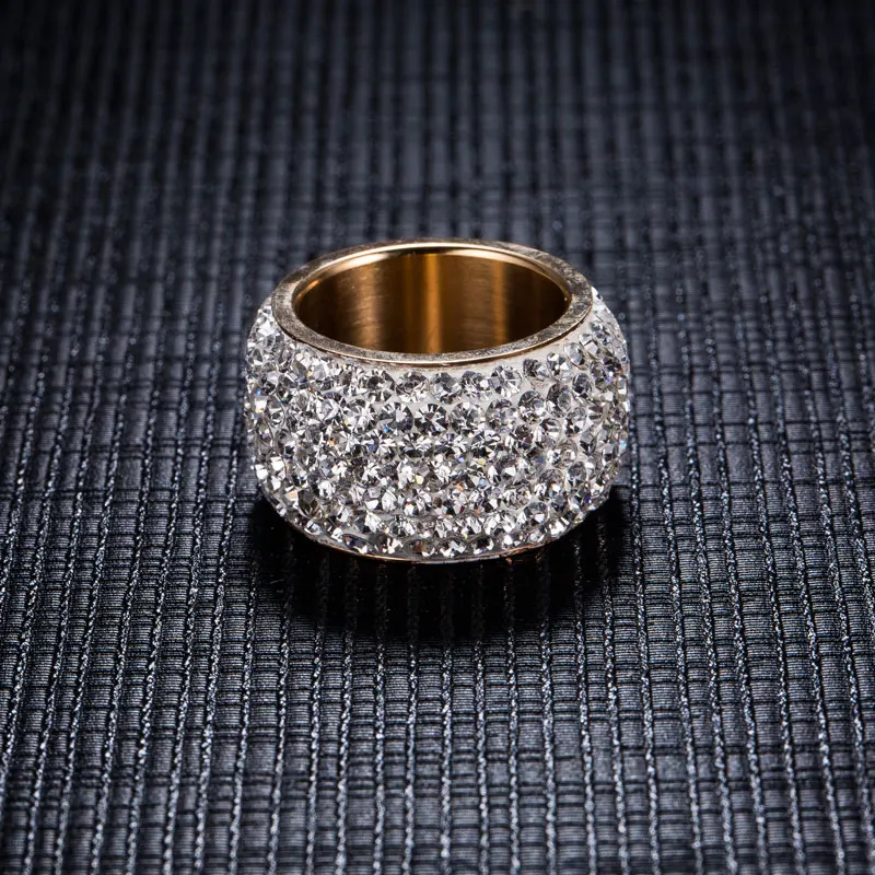 ZORCVENS New Fashion Rose Gold-Color Rhinestone Rings for Women Zircon Jewelry Stainless Steel Ring Jewellery | Украшения и