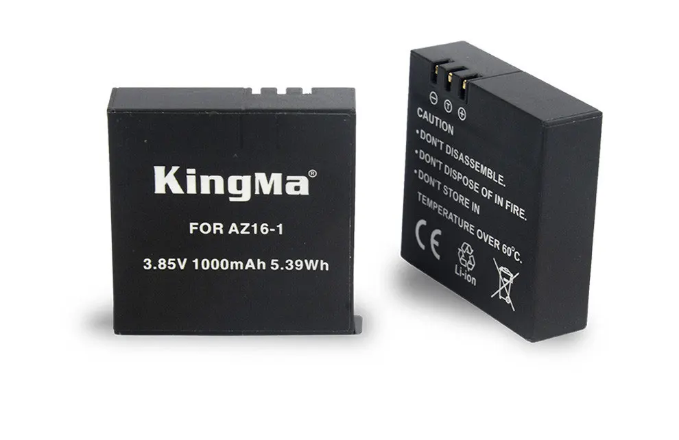 KingMa для Xiaomi YI 2 II 4K 1000mAh перезаряжаемая батарея(2-Pack) и двойное зарядное устройство USB для Xiaomi YI 4K Plus Action camera II 2
