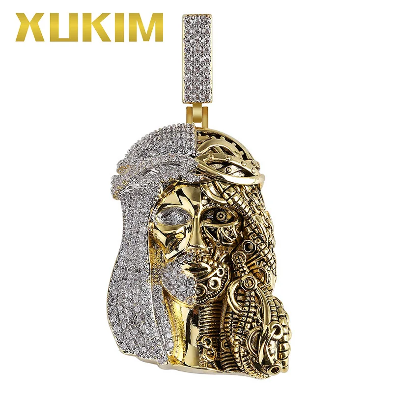 Xukim ювелирные изделия серебряный цвет золотой AAA кубический цирконий религиозный