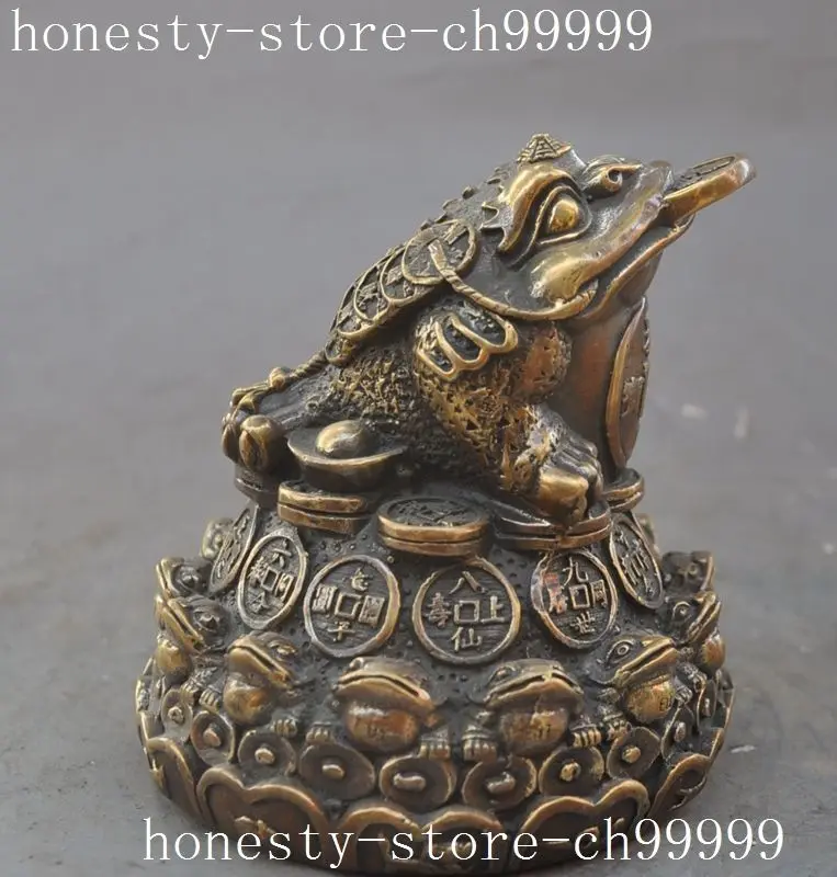 Китайская Бронзовая статуэтка фэн-шуй монета Золотая жаба на удачу | Дом и сад