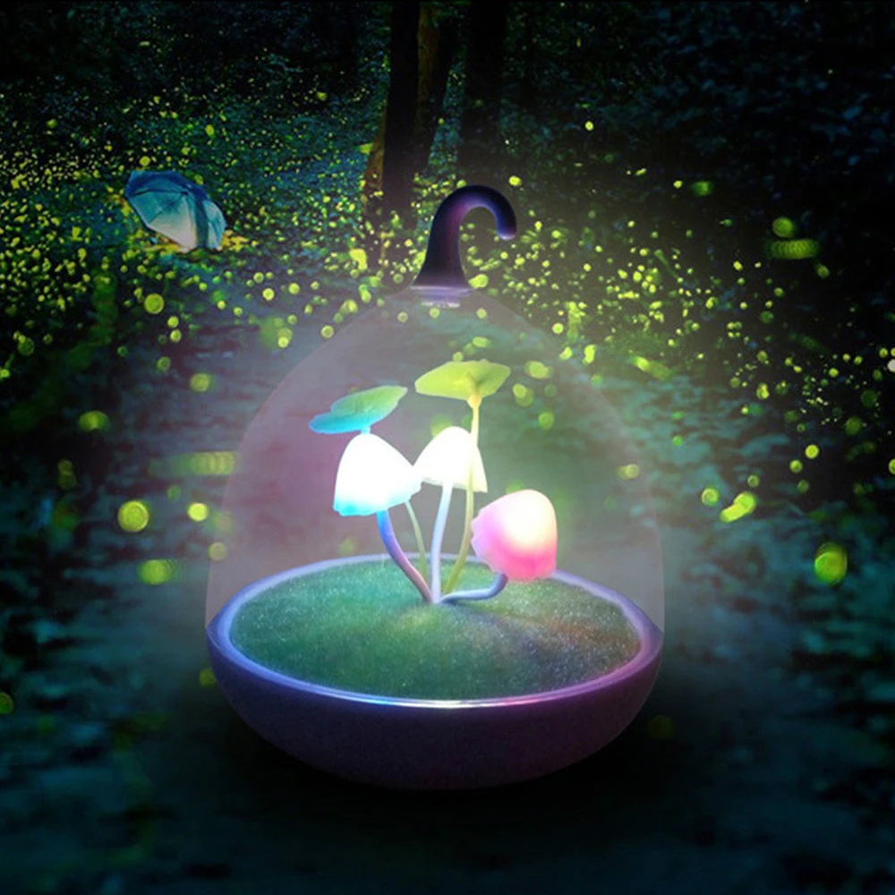 Новинка светодиодный перезаряжаемый ночник в форме гриба для смены цвета