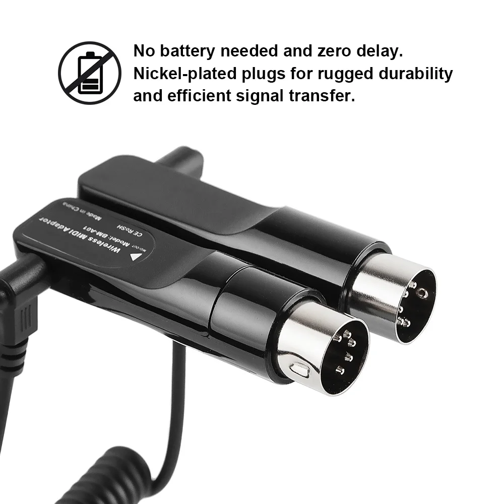 Vangoa Bluetooth Беспроводной миди кабель VBM-A01 5-контактный MIDI-адаптер