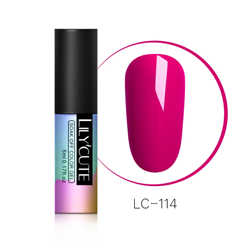 LC114 LILYCUTE 5 мл Гель-лак для ногтей красная серия Гель длительное замачивание уф-Гель-лак Блестящий Гель-лак для ногтей светодиодный чистый цветной гель для ногтей - Цвет: LC114