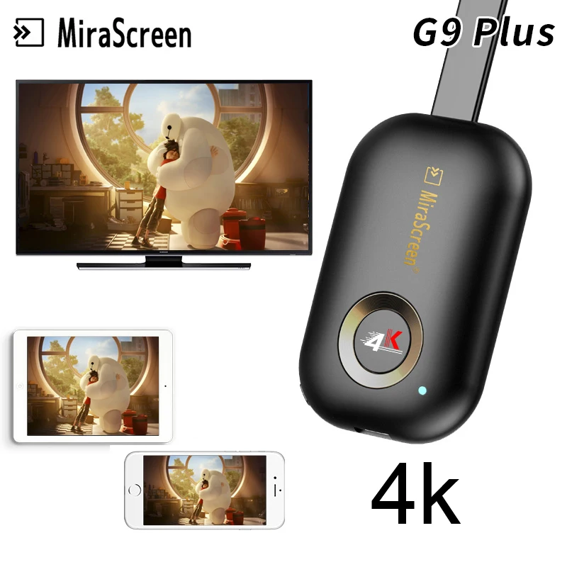 Mirascreen TV Stick G9 Plus 2 4G/5 0G 4K Беспроводной Wi Fi дисплей Dongle Miracast Airplay DLNA приемник для