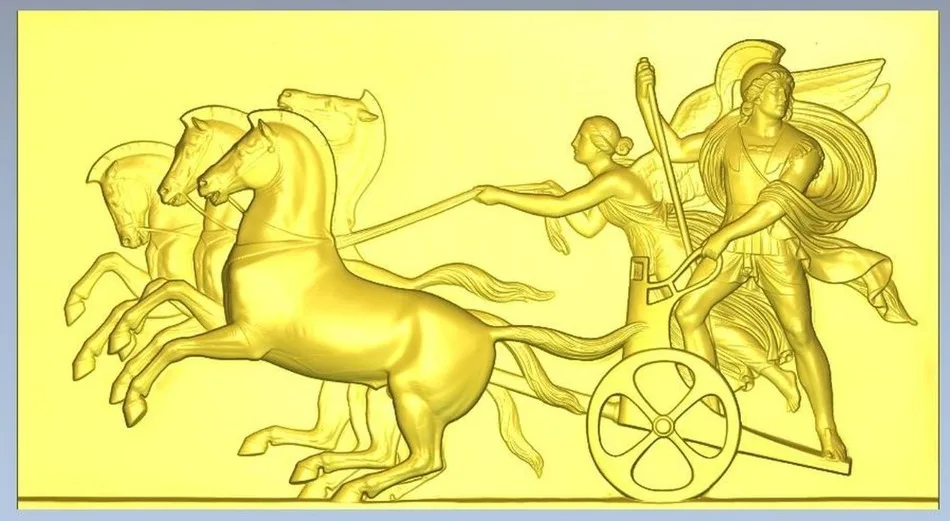 3d модель рельеф для ЧПУ в формате STL файл роман_war_chaliot|3d model relief|3d relief modelfor cnc |