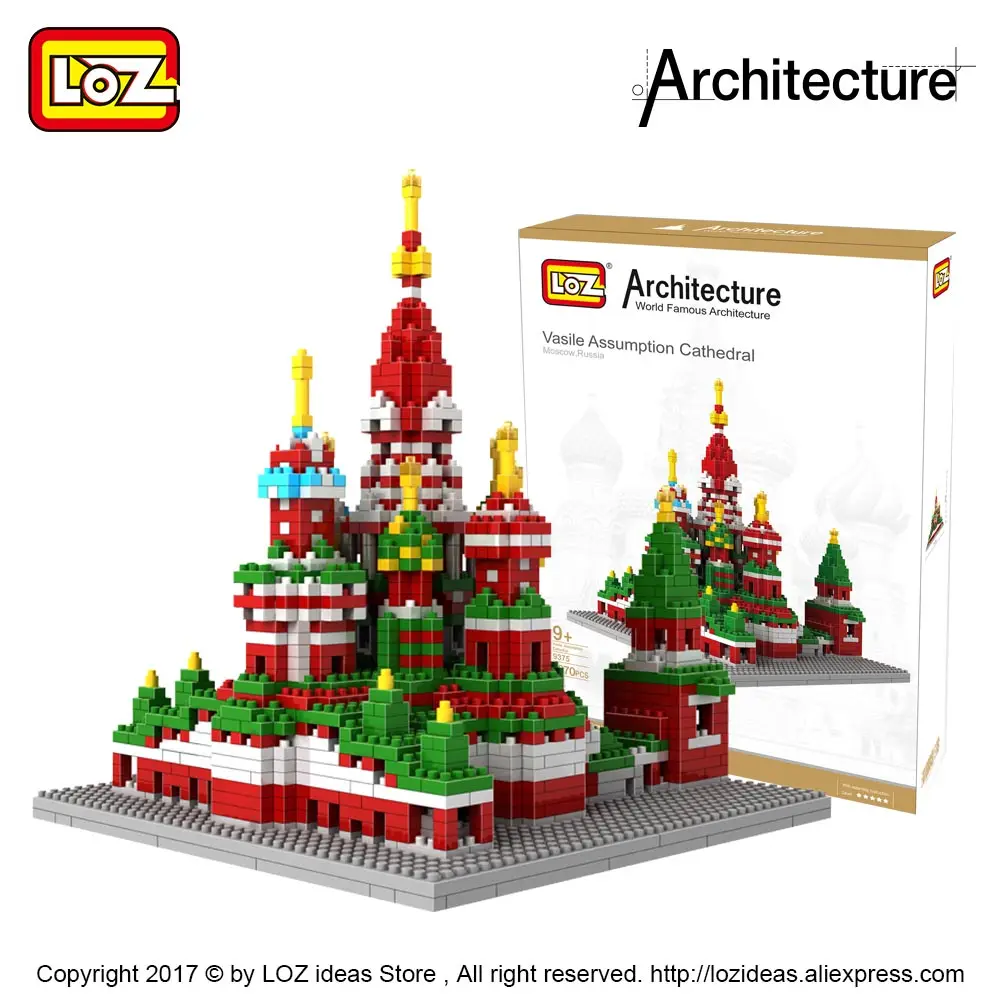 LOZ Diamond архитектурные блоки игрушка здание кирпичики город собор Святого