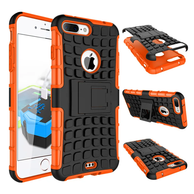 orange Гибридный чехол с подставкой для iphone 5 5c 5S SE 6 6s 7 6plus 6s plus 7plus противоударный чехол с функцией подставки - Цвет: orange