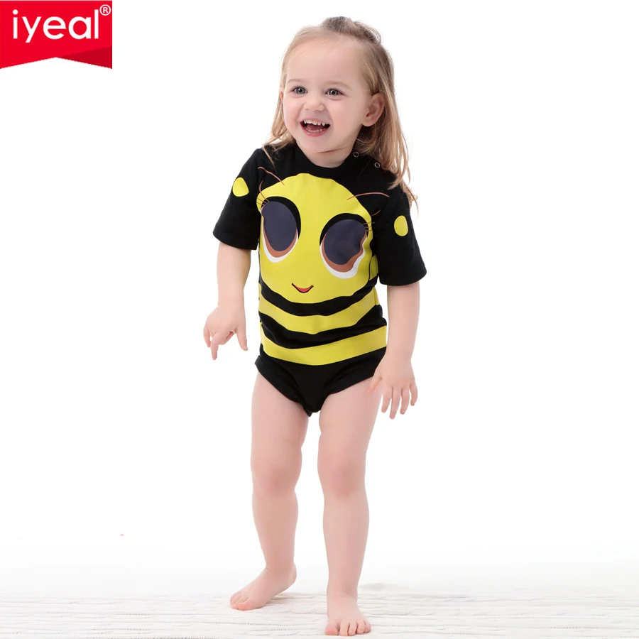 IYEAL Детские ползунки с коротким рукавом 2 шт. 100% хлопок милые принты персонажами