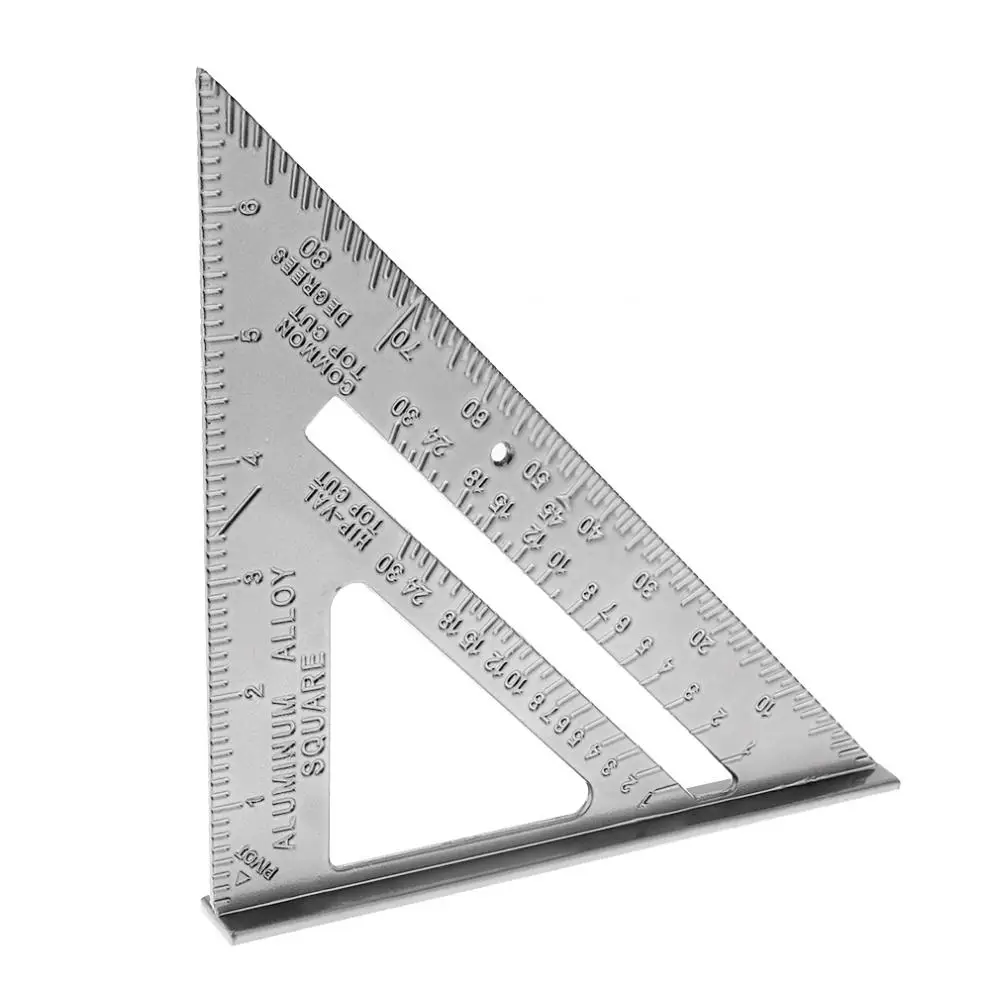 

7 Inch Aluminium Alloy Right Angle Triangle Ruler with 0.1 Accuracy and 1 Scale Value for Industrial Measurement