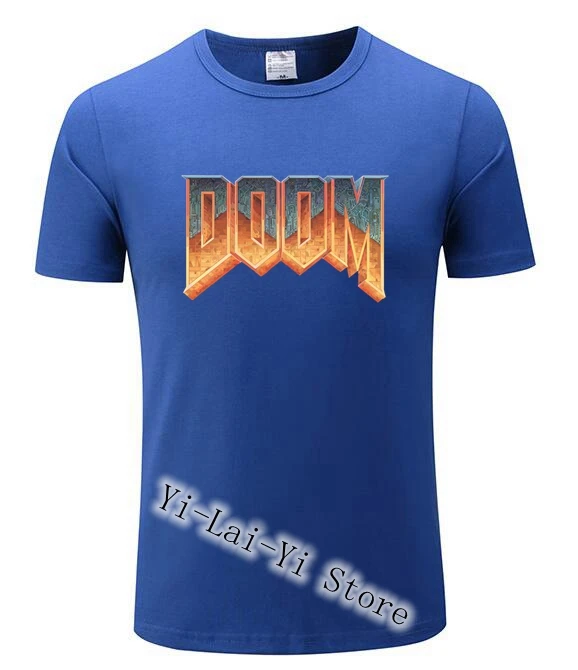 Мужская Дизайнерская футболка Doom Game men натуральный хлопок с коротким рукавом