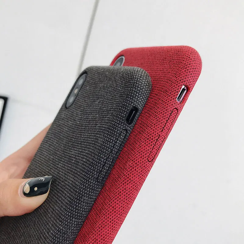 Для iPhone XS XR XS Max 11 Pro Чехол тканевый Текстурный чехол для телефона s для iPhone 6 6s 7 8 Plus X Ультратонкий Мягкий чехол из искусственной кожи
