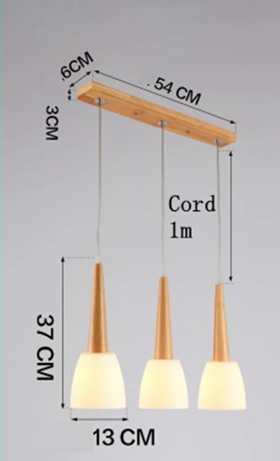 C 3 Heads Rectangle LukLoy Деревянный светильник, подвесной светильник для кухни, набор из 3 столовых, подвесной светильник, прикроватный подвесной светильник, Кухонный Светильник закрепленный светильник - Цвет корпуса: C 3 Heads Rectangle