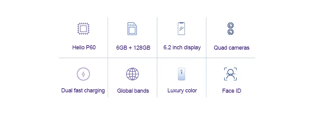 UMIDIGI Z2 PRO 4G смартфон Phablet 6,2 дюймов Android 8,1 Helio P60 2,0 ГГц Восьмиядерный 6 ГБ+ 128 Гб 16,0 Мп+ 8,0 МП 3550 мАч мобильный телефон