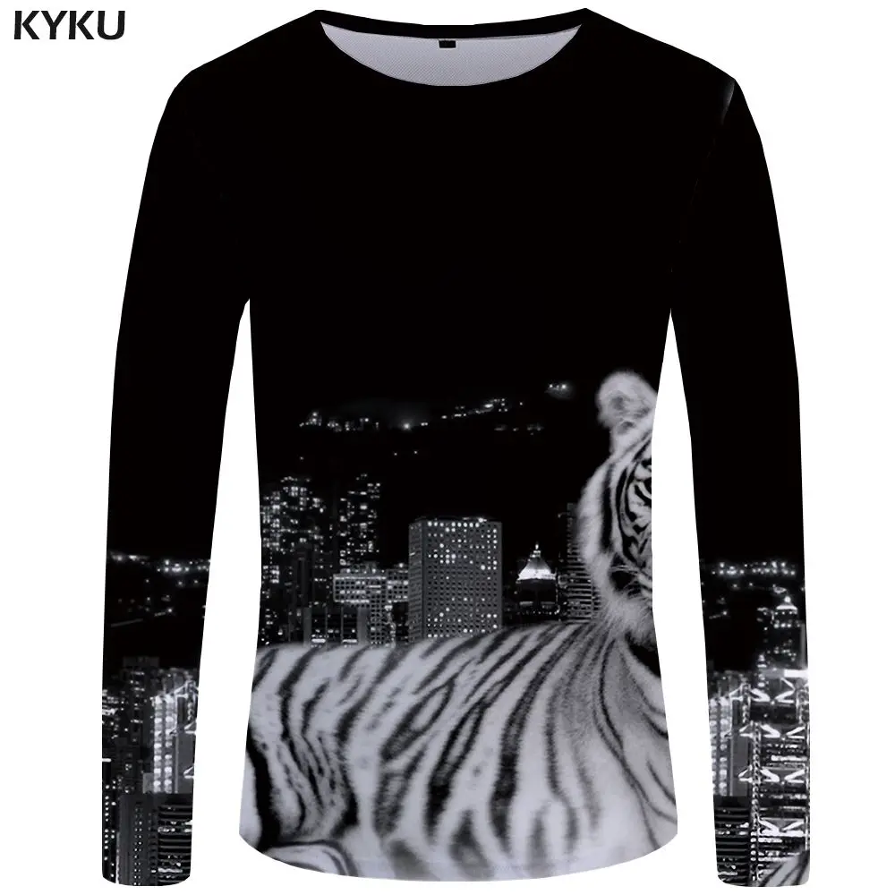 3d t shirt 09 KYKU Tiger футболка мужская с длинным рукавом Футболка животное рок рыба тучка аниме океан 3d футболка классная мужская одежда модная мужская - Цвет: 3d t shirt 09