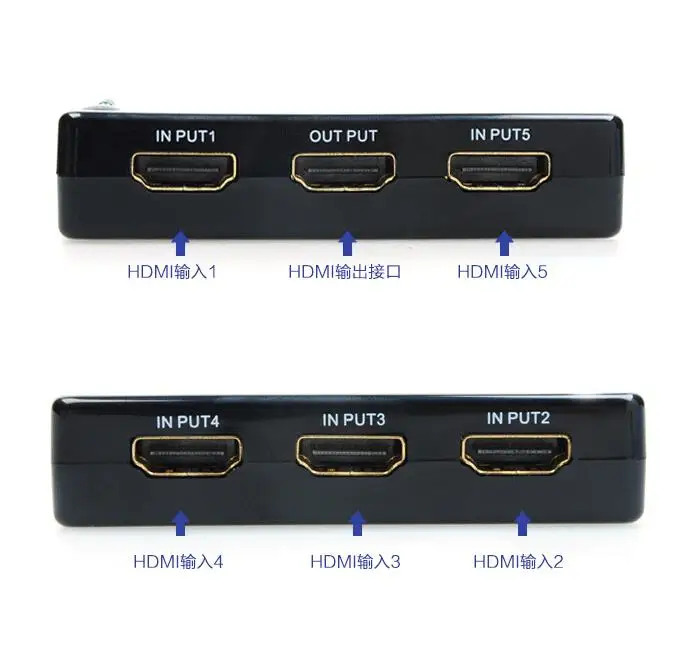 HDMI переключатель 5 в 1 выход портов HDTV 4 1080p с дистанционным управлением|selector