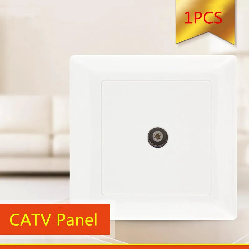 

1PCS YT1829 White Panel 86*86MM Flush Receptacle Wire Television/Cable TV Panel Free Shipping CATV