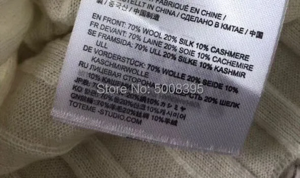 Avresa/Топ off-white, серый, черный, шерсть, шелк, кашемир, вязаный свитер, круглый вырез, v-образный вырез, длинные рукава, облегающий джемпер из Джерси