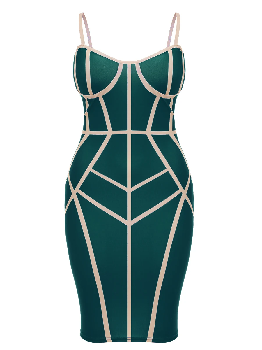 New Years Eve Dress Red Green Black White Bandage Bodycon Panel Cocktail Party Sexy Dresses Woman Night Club Wear | Женская одежда