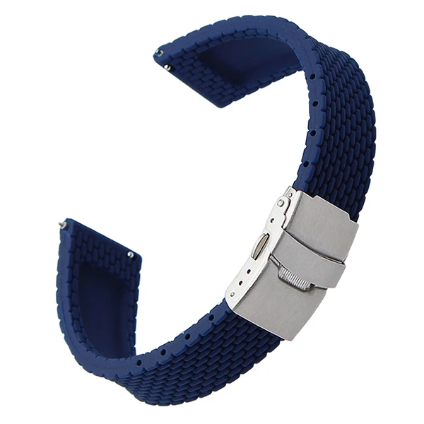 Blue Быстросъемный силиконовый резиновый ремешок для часов для Citizen Seiko Casio Hamilton 17 мм 18 мм 19 мм 20 мм 21 мм 22 мм 23 мм 24 мм - Цвет ремешка: Blue