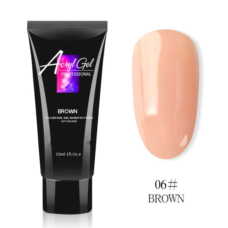 06 Brown 1 шт., уф-гель для ногтей с кристаллами, светодиодный гель для ногтей, гель-лак, желе, акриловый гель для ногтей - Цвет: 06 Brown