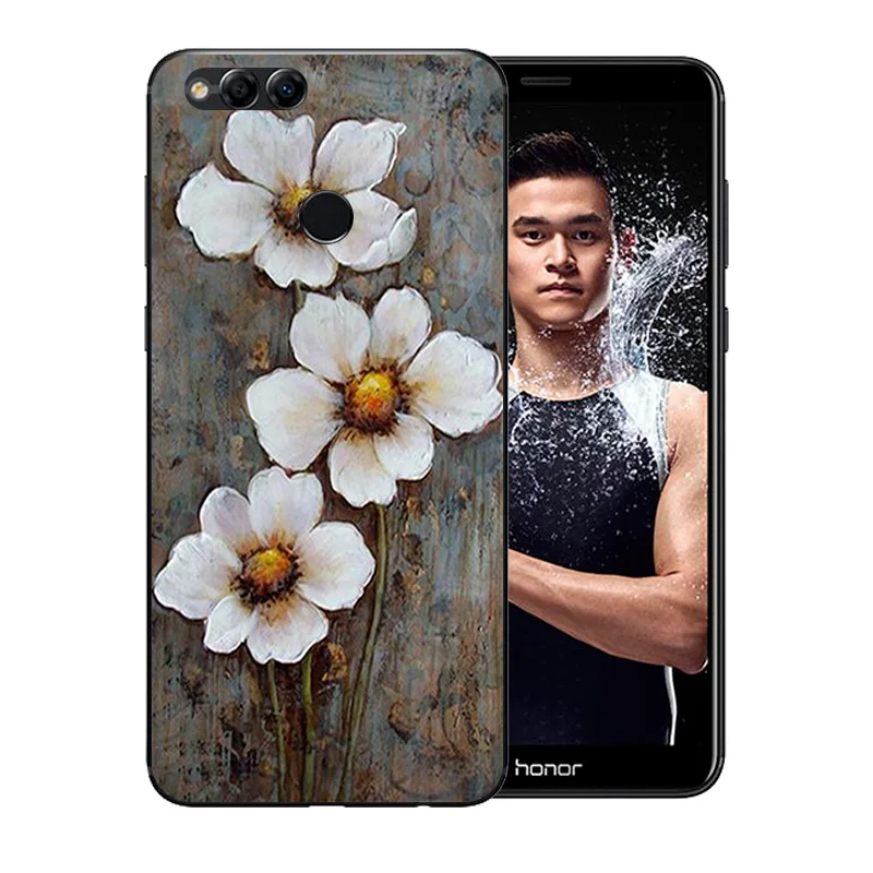 Новые чехлы для Huawei Honor 7X Van Gogh мягкая шелкопрядная оболочка задняя крышка