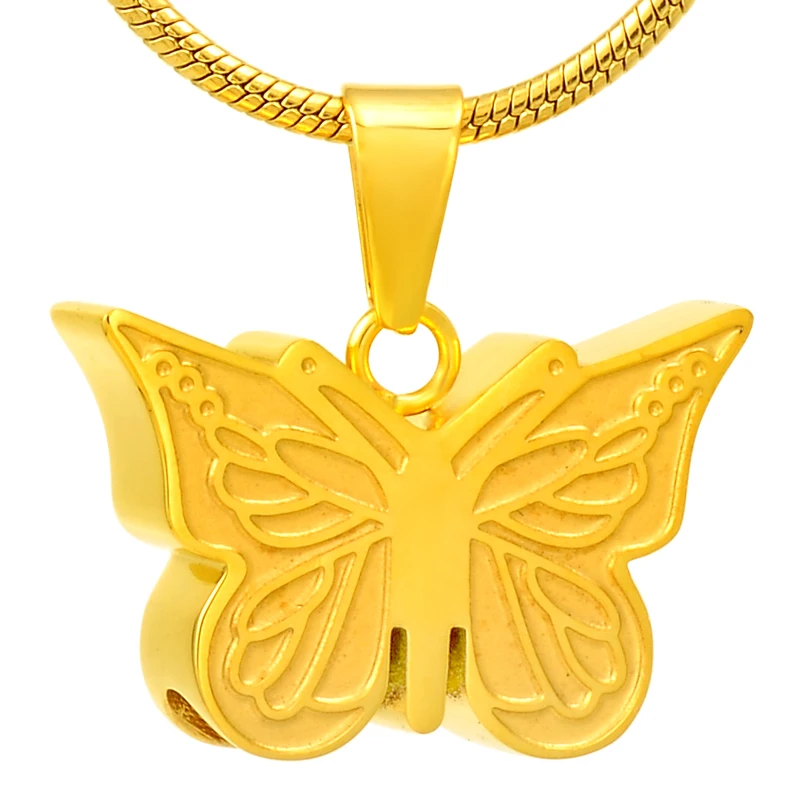 

IJD8051 Stainless Steel Cremation Keepsakes Pendant Ashes Urn Dainty Butterfly Memorial Necklace Pendant Jewelry