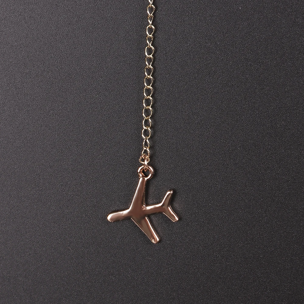 Новая мода золото самолет кулон Геометрическая Цепочки и ожерелья для женщины