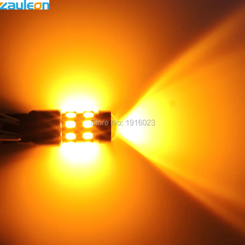 Zauleon 2 шт. T20 W21/5 Вт 7443 светодиодный Желтый Янтарный светильник с поворотным