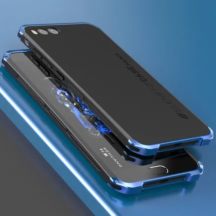 Black and blue Чехол для телефона для Xiaomi Mi Note 3 бампер оригинальная алюминиевая металлическая рамка+ Жесткий PC задняя крышка защитный чехол для Xiaomi Mi Note 3 - Цвет: Black and blue