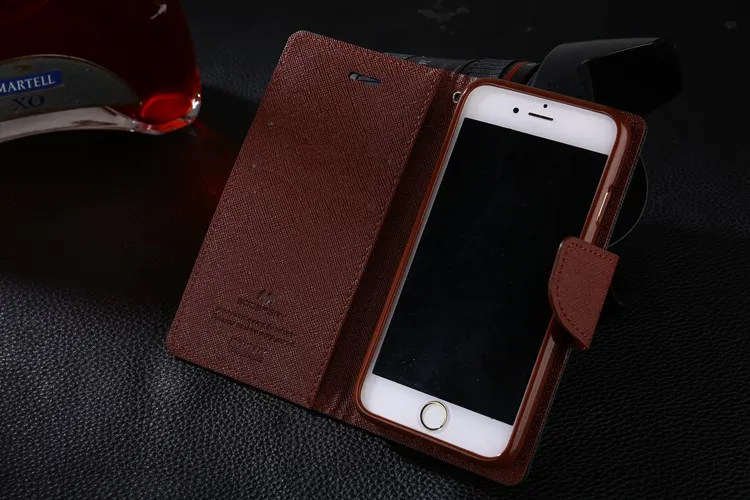 Двухцветный кожаный чехол-книжка Goospery для iPhone 11 Pro XS Max XR X 8 7 6 6s Plus 5S SE чехол для телефона s