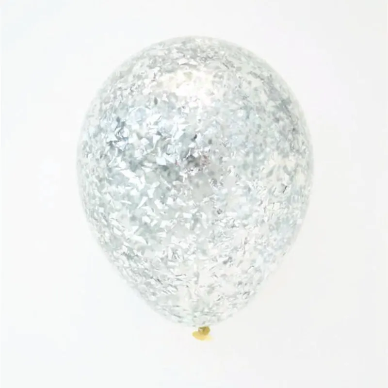 sliver metallic 5 шт. 12 дюймов конфетти шары прозрачные латексные шары с золотым и серебряным микс конфетти для свадьбы украшения для вечеринки, дня рождения - Цвет: sliver metallic
