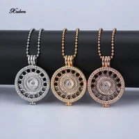 xuben design bead chain rose gold pendant coin necklace 33mm disc fit my 35mm coins holder frame crystal for women festival gift