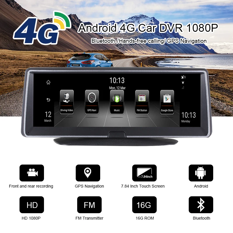 CARRVAS 4 г Android 7 84 &quotСенсорный экран Двойной объектив Видеорегистраторы для