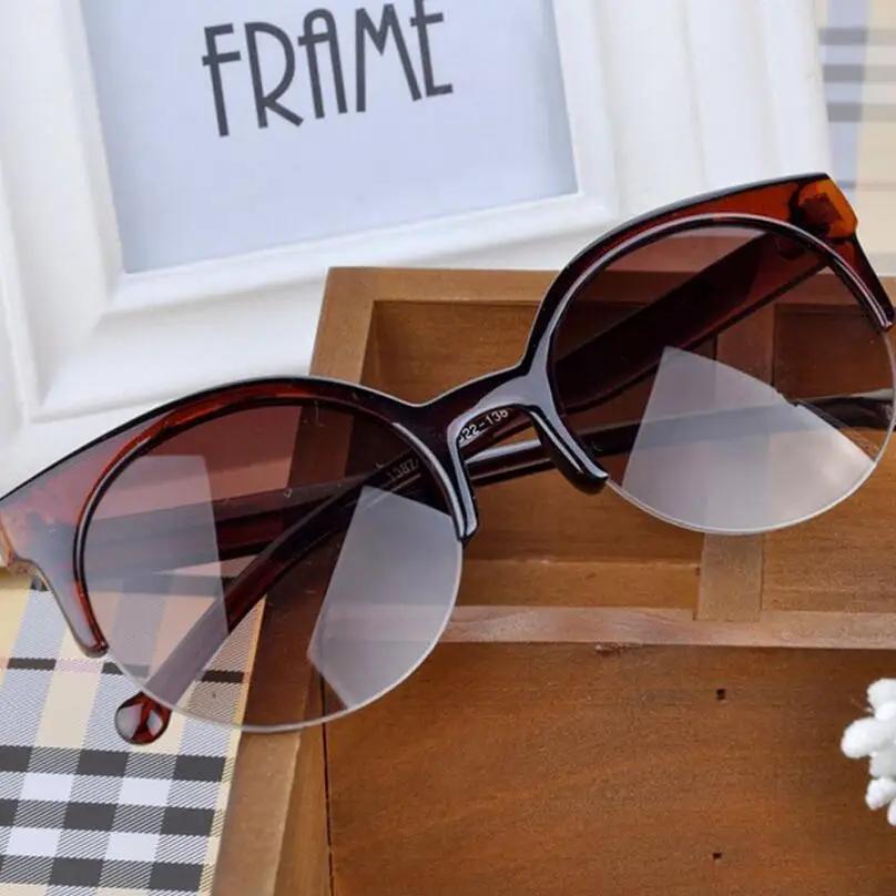 Высокое качество 2017 Новая мода ретро дизайнерские Супер круглые очки кошачий