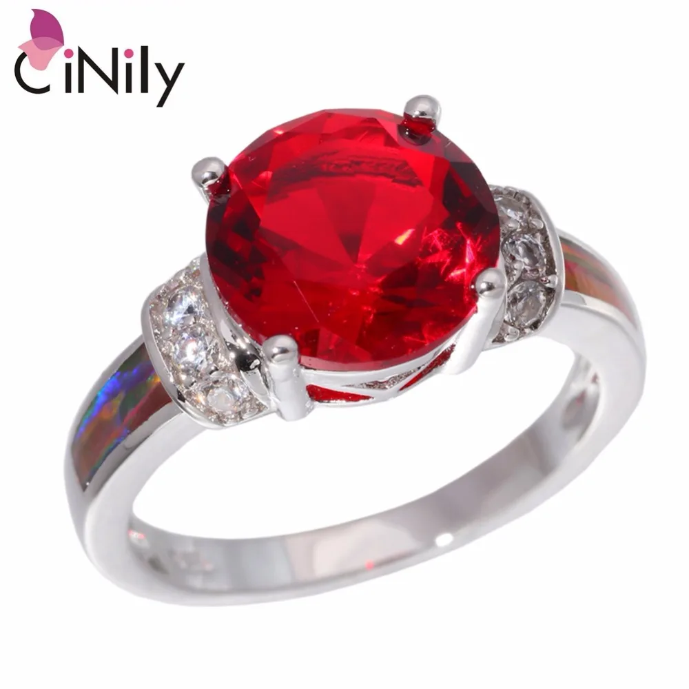 

CiNily Created Orange Fire Opal Garnet Cubic Zirconia Silver Plated Wholesale Hot Sell Jewelry for Women Ring Size 6-9 OJ9250