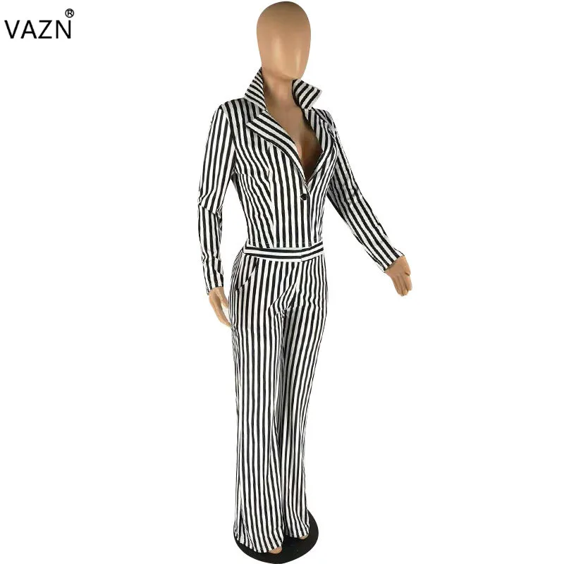 Женский комбинезон в полоску VAZN повседневный дизайнерский комплект из 2