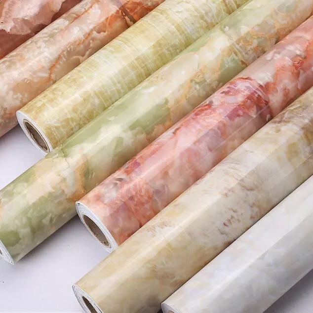 Мраморные самоклеящиеся обои для украшения кухонной мебели Простой DIY домашний