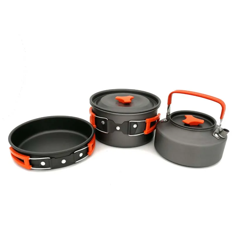 8pcs/Set Portable Cookware Sets Bowl Pot Spoon for Outdoor Camping Hiking Backpacking Travel Tableware Picnic Accessories |