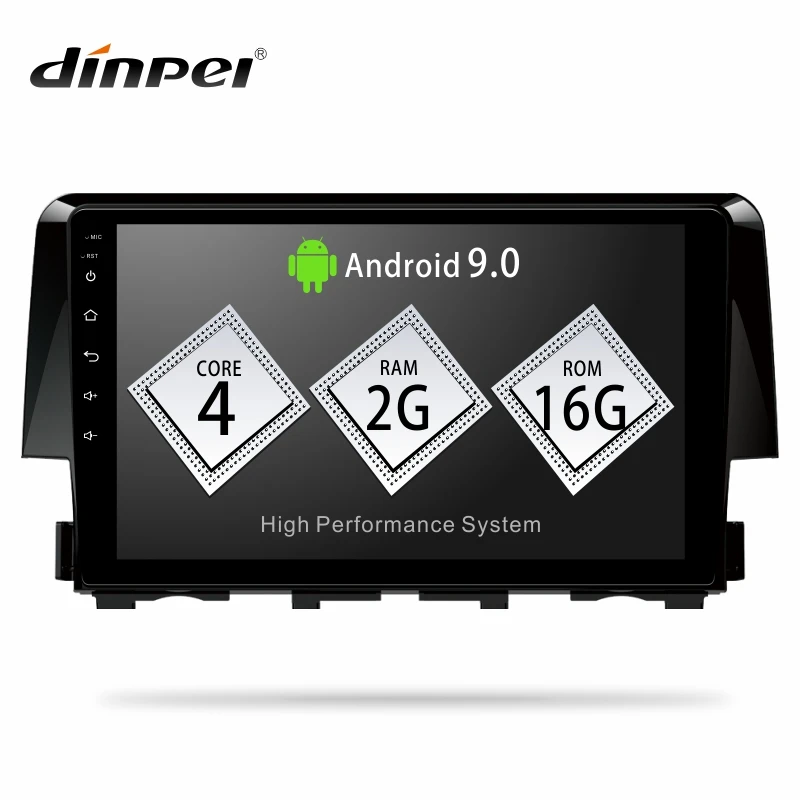 Dinpei Android 9 0 автомобильный Радио мультимедийный плеер для Honda Civic 2016 2017 2018 gps