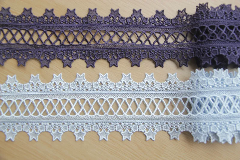 

5Yards Single Water Soluble Bilateral Hollow Stars Japanese Version Lace Handmade DIY Accessories Width 8cm YN667