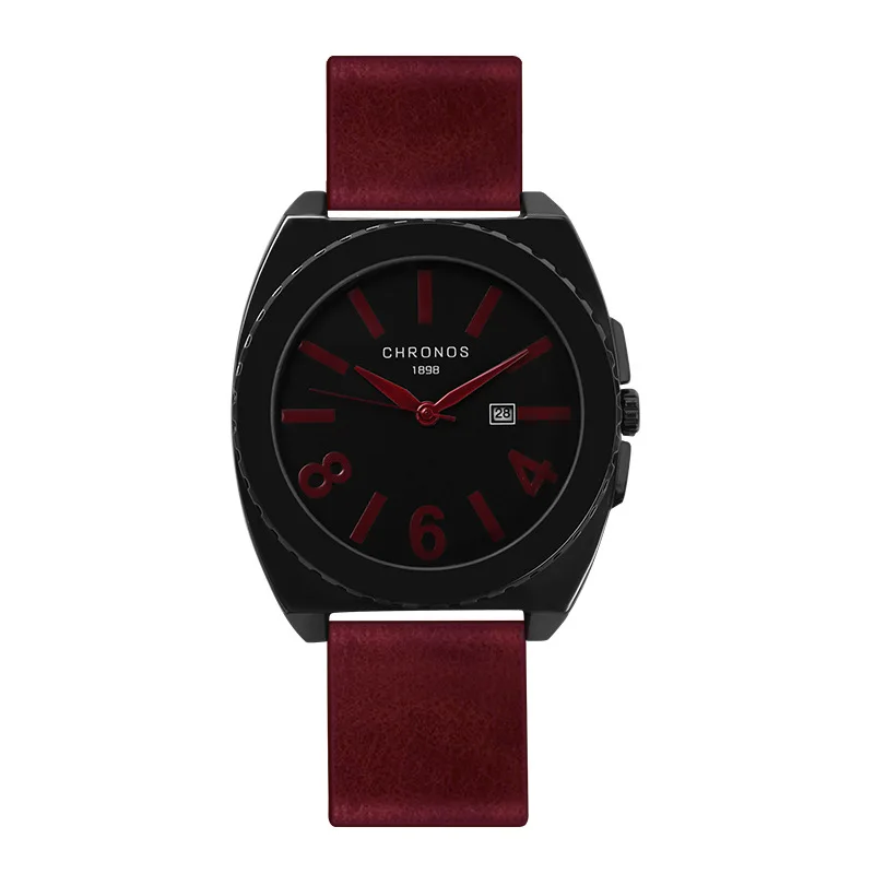 Chronos мужские Часы Топ кварцевые часы кожаный ремень мужской наручные armbandsur Relogio |