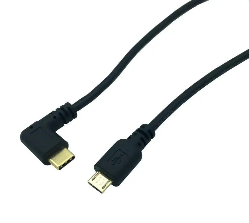 Кабель OTG под прямым углом 90 градусов С Разъемами Типа C и Micro USB для портативного