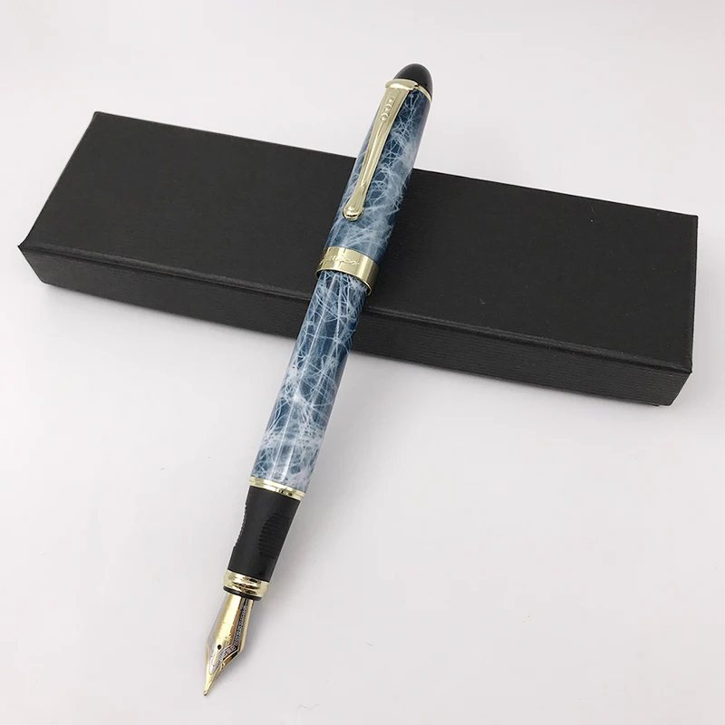 Jinhao 450 Золотой зажим авторучка с чернильными картриджами тонкий чернильный набор