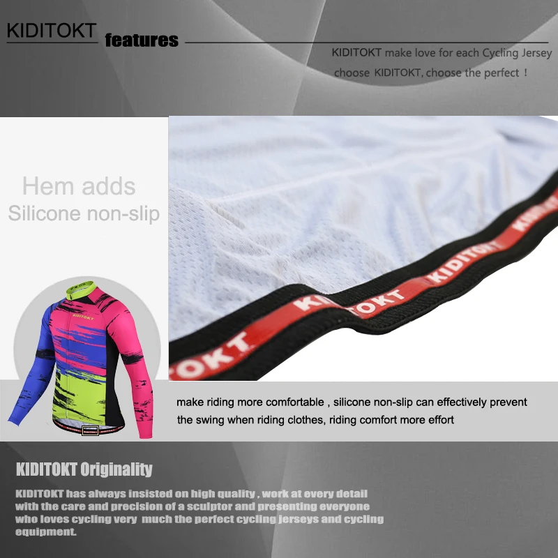 

KIDITOKT 2020 Winter Long Sleeve Thermal Fleece Cycling Jersey MTB Bicycle Cycling Wear Keep Warm Racing Bike Cycling Clothing