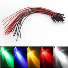 10 шт DC 12 В предварительно смонтированный светодиодный светильник кабель лампа излучающий диод 18 см 5 мм Автомобильный свет в сборе