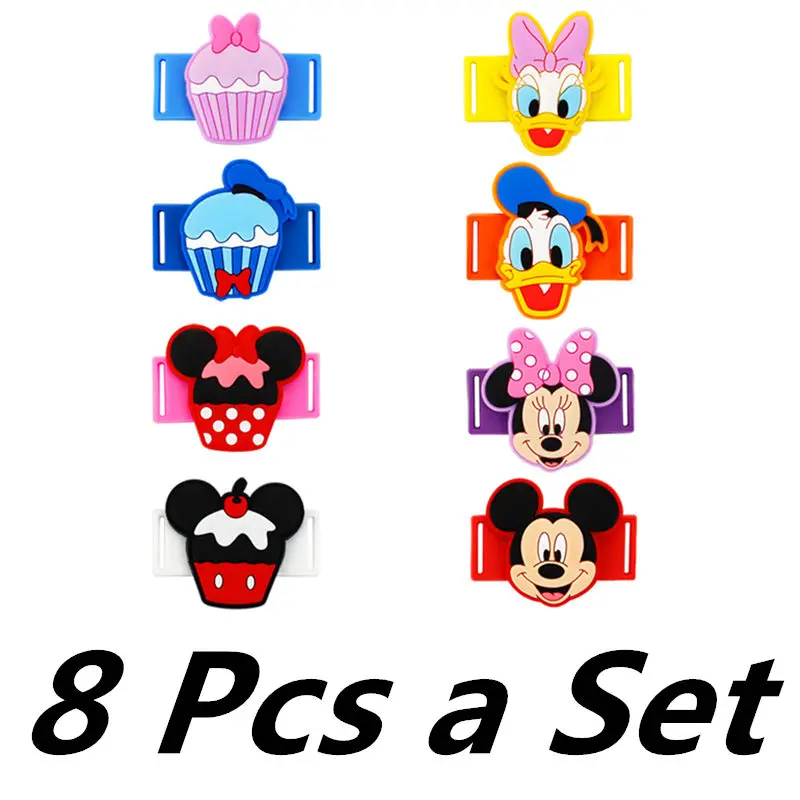 8 Pcs a Set Новинка; обувь с героями мультфильмов; украшения Микки/Минни/Дональд Дак; Повседневная/спортивная обувь; шнурки; очаровательные аксессуары для детей; подарки; M422 - Цвет: 8 Pcs a Set