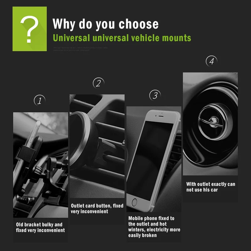 Универсальный магнитный автомобильный кронштейн вращающийся на 360 градусов