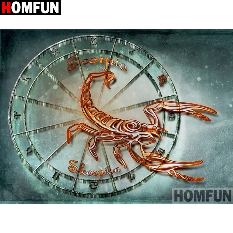 Алмазная живопись HOMFUN Скорпион картина с полными квадратными/круглыми стразами